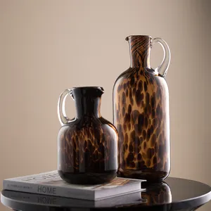 Vaso de vidro estilo americano da amazon, vaso para decoração de sala de estar, sala de estar, pote âmbar