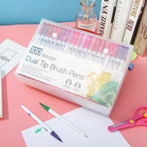 Stylo marqueur à base d'eau à tête souple, stylo à double tête, ligne de crochet, aquarelle, ensemble de peinture artistique pour enfants - Product Image 2