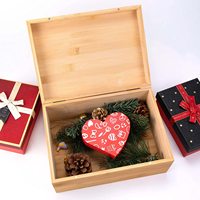 Cadeau rustique artisanat boîte à souvenirs en bois inachevé coffre au trésor de stockage