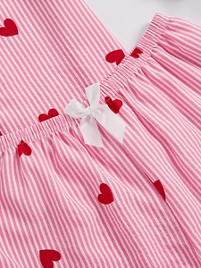 <span class=keywords><strong>Pigiama</strong></span> da donna ODM a maniche corte <span class=keywords><strong>con</strong></span> colletto e stampa a cuori e righe, grazioso <span class=keywords><strong>pigiama</strong></span> estivo - Product Image 6