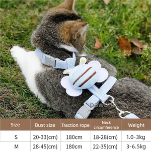 Laisse de chat réglable à la mode Offre Spéciale avec sangle de poitrine anti-rupture en polyester doux petite laisse d'abeille pour animaux de compagnie pour la marche en plein air - Product Image 5