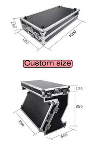 Flight Case Pieghevole Personalizzato per Attrezzatura da <span class=keywords><strong>DJ</strong></span> con Funzione di Tavolo e Vassoio per Laptop in Lega di Alluminio Comodo Stampato su Misura OEM - Product Image 6