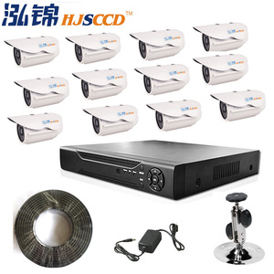 Système de surveillance HJSCCD à 12 canaux avec 12 caméras, DVR H.264, vision nocturne, étanche, détection de mouvement, sécurité domestique - Product Image 1