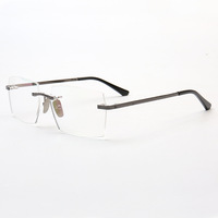 Haute qualité hommes lunettes d'affaires carré naturel sans monture lunettes optiques femmes lunettes en titane pur