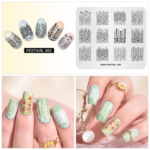 Plaque de tamponnage pour ongles KADS Festival Party en acier inoxydable, 15 motifs, modèle de nail art pour transfert de motifs de manucure - Product Image 5