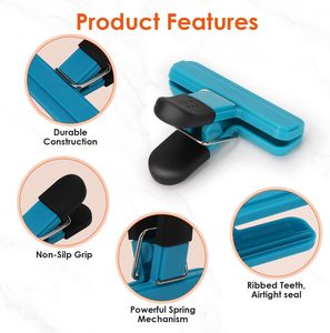 Pack of 12 <b>Colorful</b> Plastic Chip Bag Clips Seal Pour <b>Food</b> Storage Bag Sealing Clip Kitchen Clip - Product Image 6