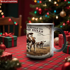 Taza de Cerámica de 11 oz, Negra Esmerilada, Cambia de Color con el Calor, Taza Mágica para Sublimación, Regalo - Product Image 2