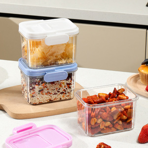 Hand Held Airtight <b>Storage</b> <b>Container</b> For Grains Cereals Snacks Food Grade Rectangle Clip On Lid Multi Color Kitchen Organizer - Product Image 2