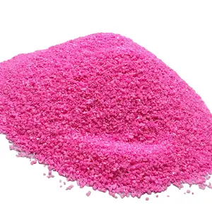 Areia colorida sinterizada de fábrica para praia, areia colorida de cor rosa, durável, não desbota