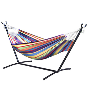 <span class=keywords><strong>Hamac</strong></span> d'extérieur avec <span class=keywords><strong>support</strong></span>, lit suspendu portable en toile, cadre anti-basculement pour intérieur - Product Image 1