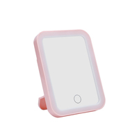 Petit miroir de maquillage LED de bureau de haute qualité miroir cosmétique pliant avec support et chargement USB