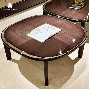 Mesa <span class=keywords><strong>de</strong></span> Centro <span class=keywords><strong>de</strong></span> Madera Maciza con Chapa <span class=keywords><strong>de</strong></span> Madera, Estilo Italiano Moderno, Mueble <span class=keywords><strong>de</strong></span> Lujo para Sala <span class=keywords><strong>de</strong></span> Estar o Villa - Product Image 1