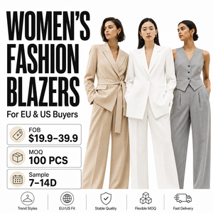 Abbigliamento Femminile Personalizzato, Abiti da <span class=keywords><strong>Donna</strong></span>, Streetwear Trendy, <span class=keywords><strong>Blazer</strong></span> Oversize Vintage Premium, Produttore di Lusso, <span class=keywords><strong>Tweed</strong></span> Minimalista - Product Image 1