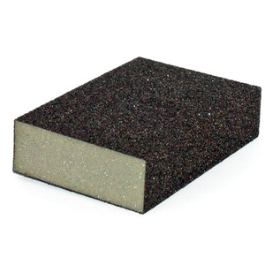 Bloc éponge abrasif Fervi, grain 100, outil de ponçage pour le bois et le métal - Product Image 1