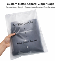Sac à fermeture éclair en PE givré réutilisable personnalisé avec logo biodégradable résistant à l'humidité pour l'emballage des vêtements, des chaussettes et des chaussures