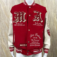 Veste de sport pour homme de haute qualité avec logo personnalisé, en molleton d'hiver, en cuir, avec broderie et patchwork, coupe-vent pour homme