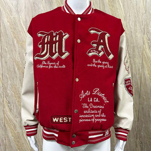 <span class=keywords><strong>Chaqueta</strong></span> Varsity de Alta Calidad para <span class=keywords><strong>Hombre</strong></span> con Logotipo Personalizado, <span class=keywords><strong>Chaqueta</strong></span> Bomber de Invierno con Forro Polar y <span class=keywords><strong>Cuero</strong></span>, <span class=keywords><strong>Chaqueta</strong></span> Cortavientos con Bordado y Parches para <span class=keywords><strong>Hombre</strong></span> - Product Image 1