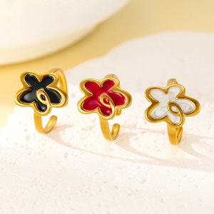 Anillo Minimalista de Acero Inoxidable, Resistente al Agua, Chapado en Oro de 18K, Anillo Abierto para el Dedo Índice para Mujer - Product Image 3