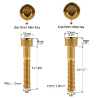 Titanium CNC Bike Bolts M5-M10 Socket Head Screws Lightweight Rustproof MTB Road Bicycle