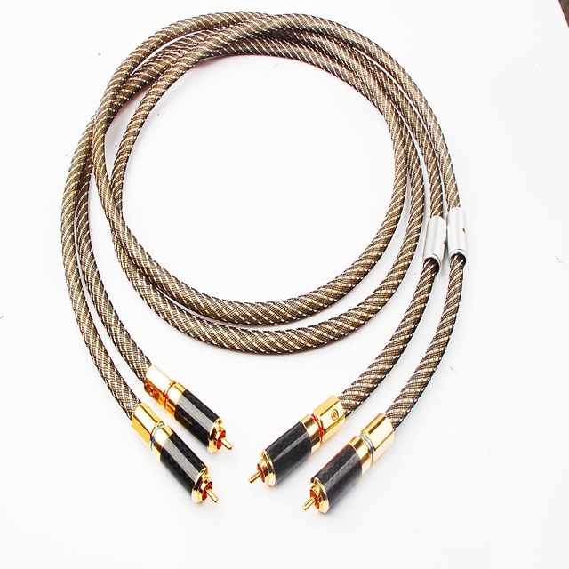 OFC Silver Plated HiFi RCA Audio Cable Dual RCA to Dual RCA Male Interconnect for CD Amplifier Speakers DVD Players