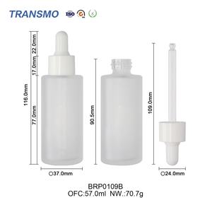 Botella de Vidrio con Gotero Ecológica y Gruesa para Cosméticos, Suero, Aceite Capilar, Envase con Logotipo Personalizado, Botellas de Vidrio de 50 ml con Gotero - Product Image 2