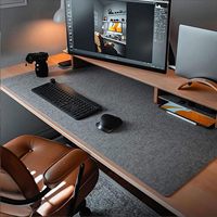 Alas Meja Felt Besar Anti-Selip Custom Pabrik, Alas Mouse Meja Penuh XXXL untuk Keyboard, Alas Komputer, Pelindung Alas Meja Felt