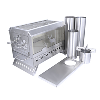 Poêle à bois en acier inoxydable, grand modèle, pliable et portable pour 2 à 4 personnes, barbecue extérieur