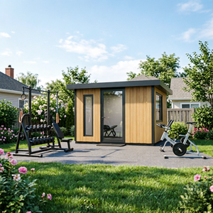 Conteneur de gym extérieur pour jardin, salle de fitness préfabriquée, structure en acier durable, isolé et résistant aux intempéries - Product Image 3