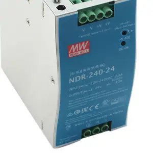 Mean Well NDR-240-24 240W 24V 48V PFC Function Fitting Various Inductive Din Rail Switching Power Supply