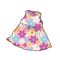 Nouveau-né et enfant en bas âge fille robe à imprimé fleuri pour le printemps infantile bébé fille robes de mode pour l'été