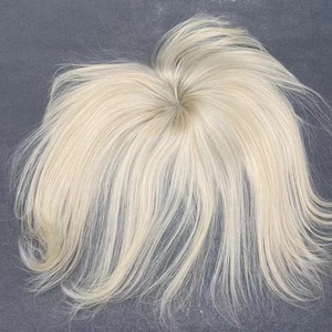 Colore 60 pieno pizzo europeo biondo platino capelli umani parrucche frangette - Product Image 5