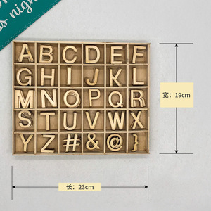 Cross-border <b>wooden</b> early childhood education <b>letter</b>, symbol, and number <b>toy</b> set, 30-square <b>wooden</b> <b>box</b> - Product Image 2