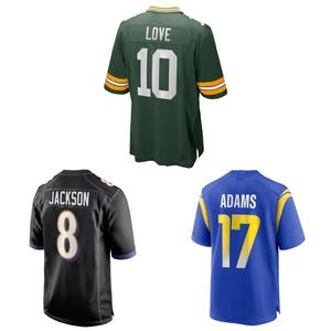 2025 Новый дизайн лучшее качество дышащие Большие размеры Прошитые американские футбольные майки для 32 команд 100% полиэстер антибактериальные - Product Image 1