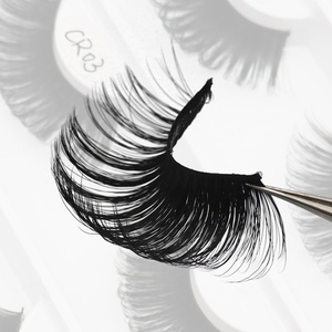 Meilleures ventes de faux cils synthétiques 25mm Faux cils 5d 3d en vison Cils en soie 3D Cils russes en bande Fournisseur de cils - Product Image 1