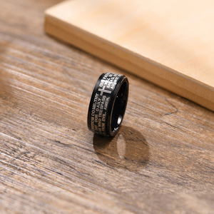 Anneaux de base rotatifs de 8mm pour hommes en acier inoxydable noir décontracté <span class=keywords><strong>Alliance</strong></span> masculine élégant Punk Spinner anneaux bijoux de prière - Product Image 4