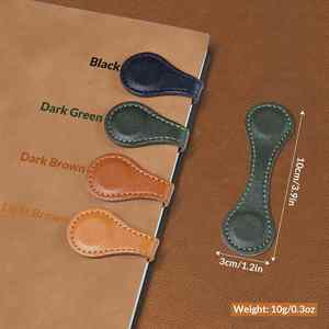 Stocked Genuine Leather Dual-side Magnetic <b>Bookmark</b> Custom <b>Bookmark</b> Clip Buckle Modern Leather <b>Bookmark</b> for GIfts - Product Image 3