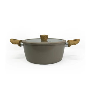 Non Stick 7-Piece Forged Aluminum Cookware Set Ceramic Coated Pot <b>Pan</b> Glass <b>Lids</b> Wooden Soft touch Handles Dishwasher Safe - Product Image 2
