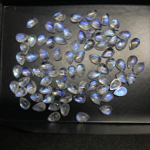 IGI certificado 4x6mm Natural Rainbow Moonstone Vivaaz Gems alta calidad forma de pera cabujón calibrado al por mayor piedras preciosas sueltas - Product Image 2