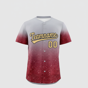 Jersey de béisbol degradado personalizado cosido nombre de equipo personalizado número Hip Hop botón abajo proveedor de Jersey de béisbol en Pakistán - Product Image 1