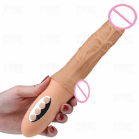 Vibrador Telescópico JoyPark de 10 Frecuencias, Silicona Resistente, Recargable por USB, Impermeable IPX5, Sin Látex, Vibrador Grande