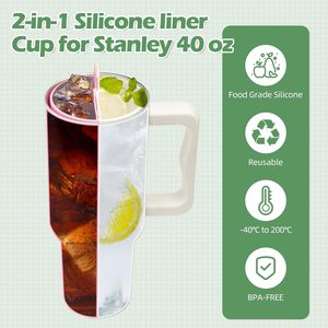 Doublure en silicone pour séparateur de boissons Stanley Cup 2-en-1 Compatible avec Stanley Cup 40 oz Stanley Accessoire Doublure réutilisable pour la fête - Product Image 3