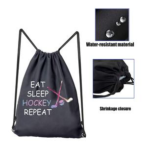 Sacs de gymnastique à cordon en polyester 210D colorés et unis, sac à dos avec cordons en nylon et sport avec logo personnalisé - Product Image 4