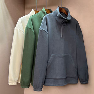 Зимние товары, Мужская одежда, оптовая продажа, на заказ, 1/4 четверть, пуловер на молнии, высококачественные мужские толстовки больших размеров - Product Image 1