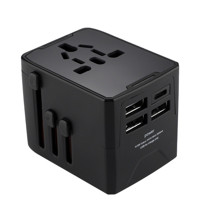 Worldplug International 6A Multi Plug USB Type-C Socket Worldwide Power Adapter Universal Travel Mini Charger