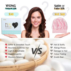 Gorros de Satén al por Mayor de Talla Mediana, de Color Sólido, para el Cuidado del Cabello, con Lazo Ajustable - Product Image 2