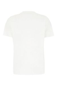 Camiseta blanca de manga corta de algodón puro con cuello redondo acanalado de diseñador de marca de lujo - Product Image 2