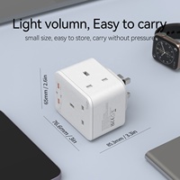 Multiprise murale Wontravel 45W PD à charge rapide avec 3 prises USB et chargeur mural USB