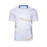 Jersey Badminton Custom Speckle Dash Print Cepat Kering Anti Tembus Pandang Bahan Bernapas untuk Latihan Klub Tim Logo Custom MOQ Kecil