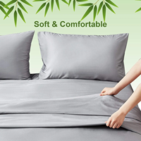 Ensemble de draps en bambou bio certifiés OEKO-TEX 100% 4 pièces Draps de lit ajustés de refroidissement respirant avec poche profonde pour hôtel à domicile