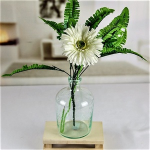 Grand <span class=keywords><strong>vase</strong></span> en verre à fleurs décoratives, bulles denses, bouteilles en verre <span class=keywords><strong>vert</strong></span> recyclé, vases bourgeon - Product Image 6
